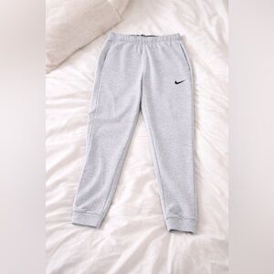 Nike Light Gray Men Fleece Joggers with Swoosh